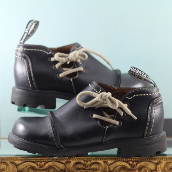 John Fluevog Black Leather D.D.F.T Shoes Angels - Picture 3 of 16